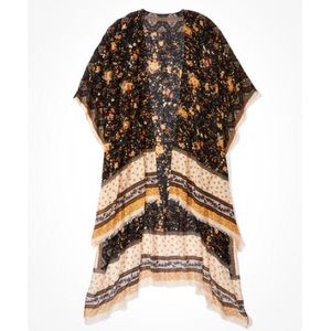 American Eagle Floral Midi Kimono